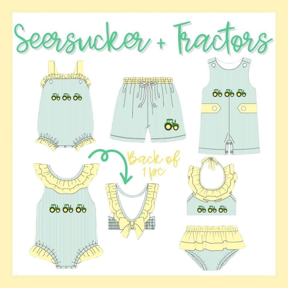 Seersucker Tractor Swim Preorder