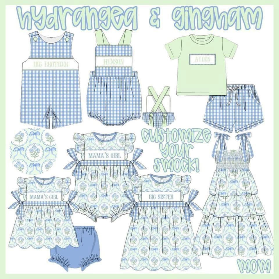 Hydrangea & Gingham Preorder