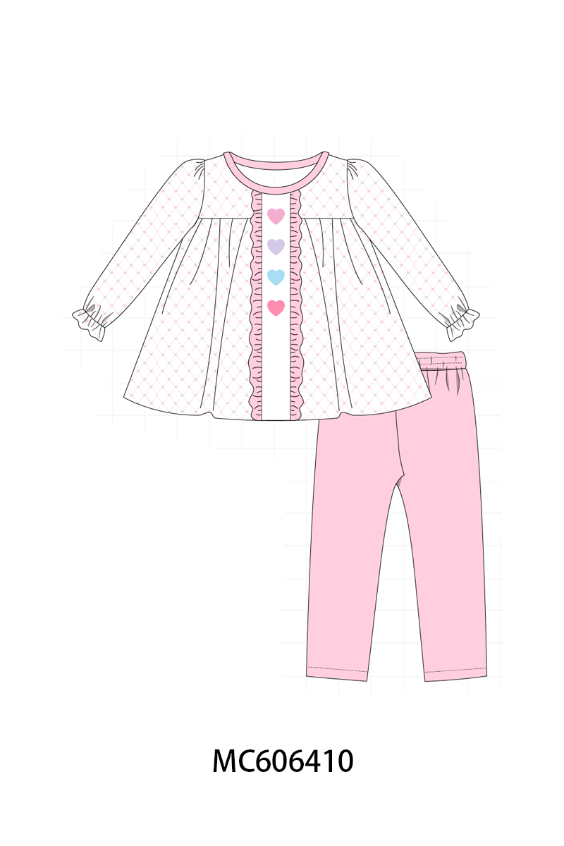 PO96 Pink&blue valentine's day heart embroidery collection