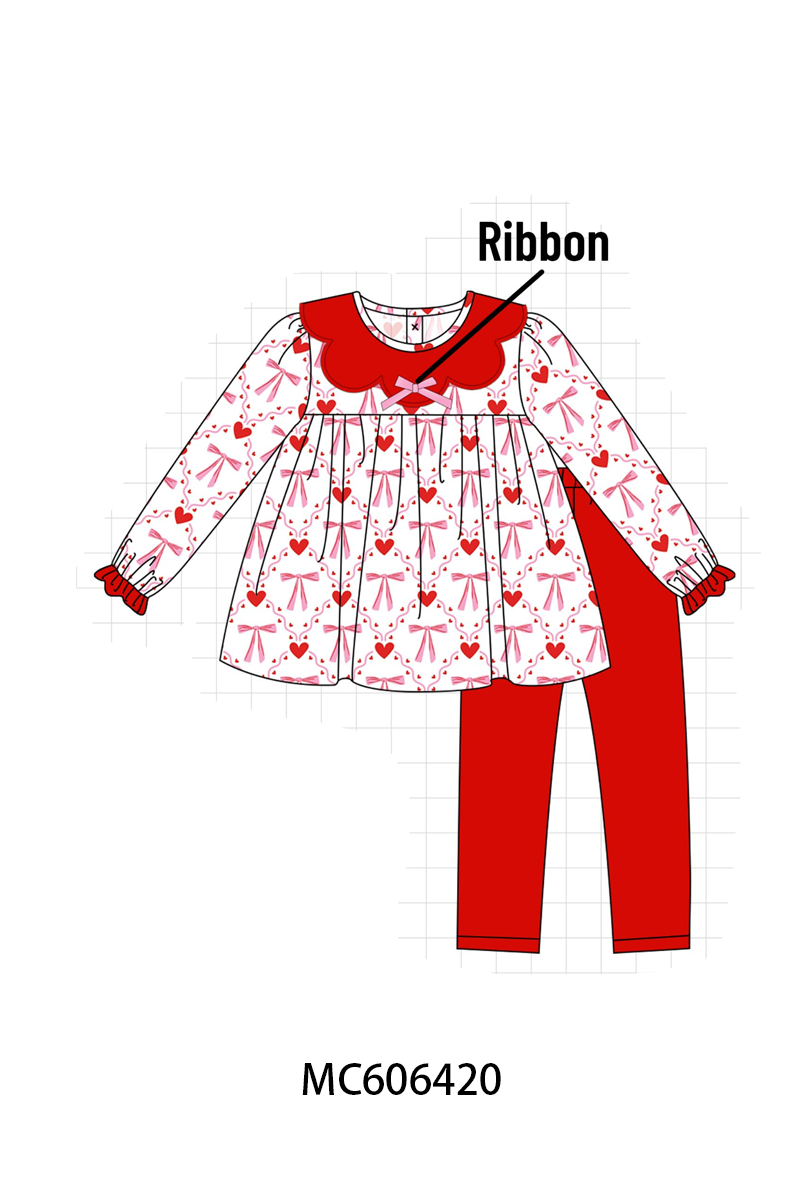 PO96 Red heart bow print collection