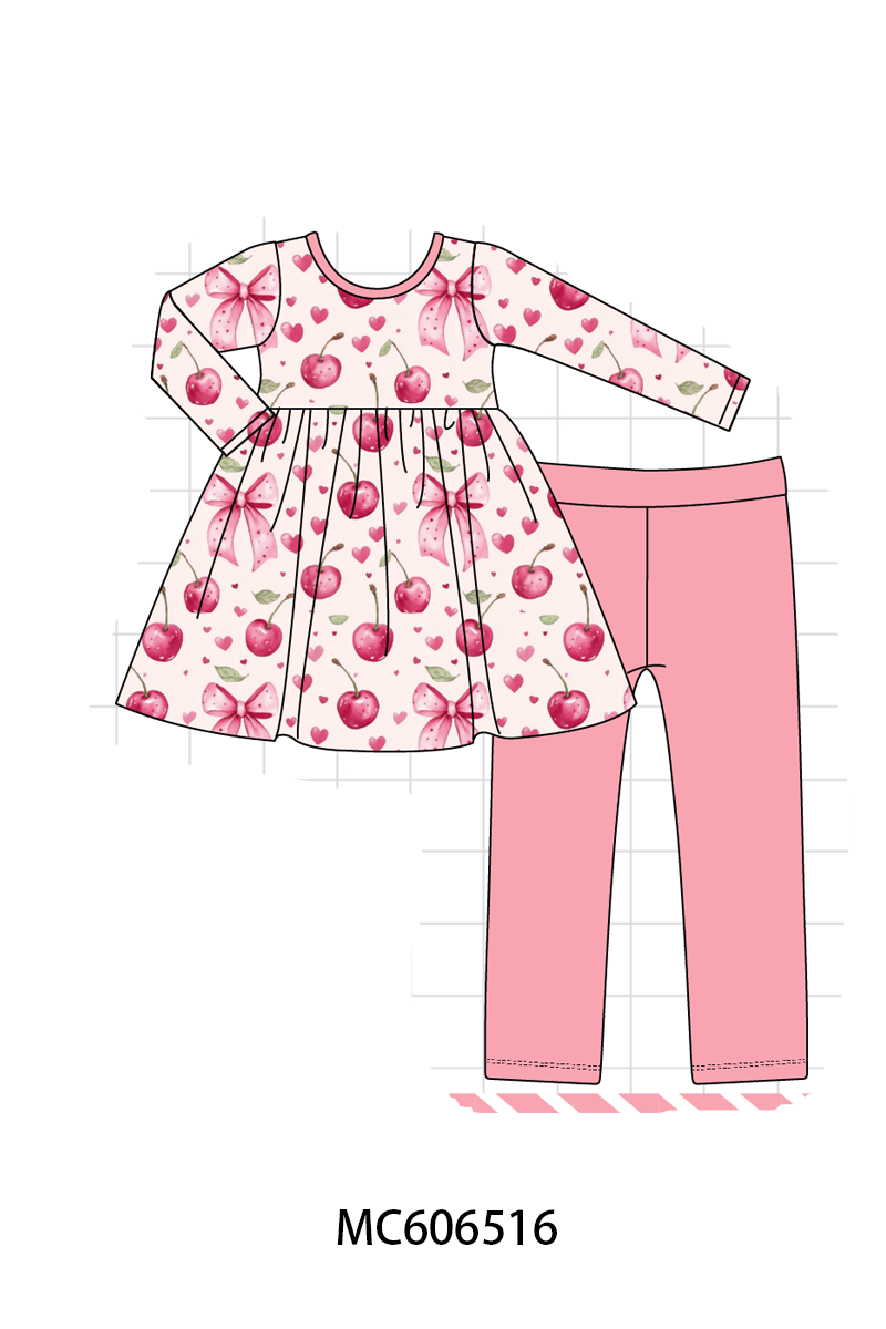PO96 Pink cherry print bamboo collection