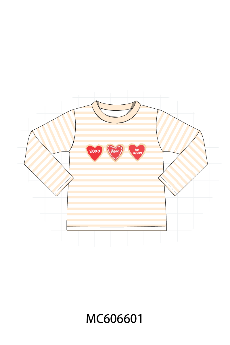 PO96 Multicolor heart embroidery collection
