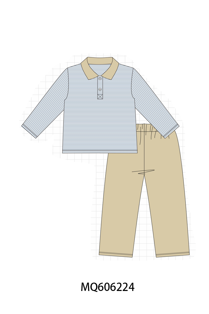 PO97 Khaki&blue stripe boy collection