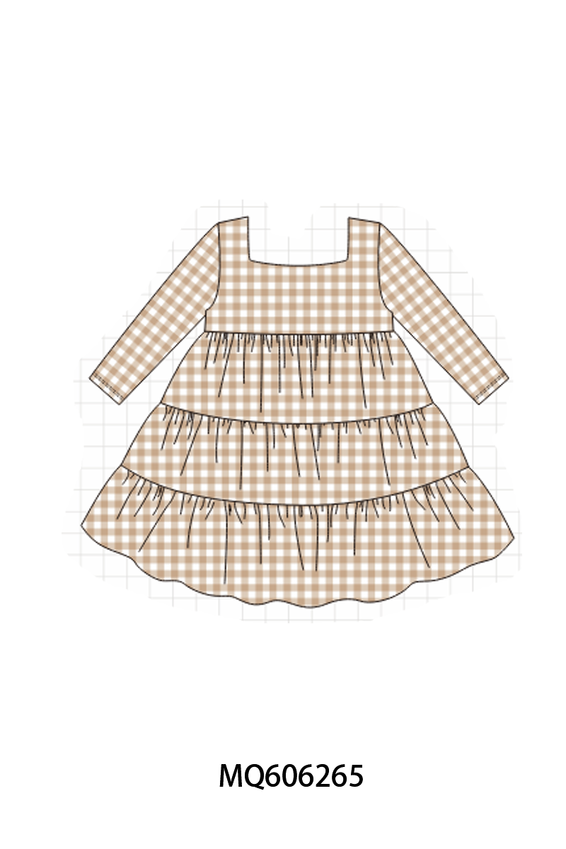 PO97 Khaki gingham tiered collection