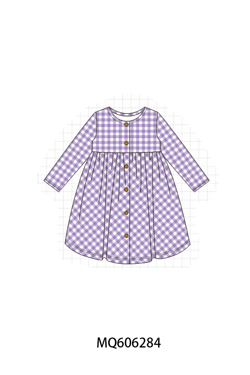 PO97 Multicolored gingham button dress collection