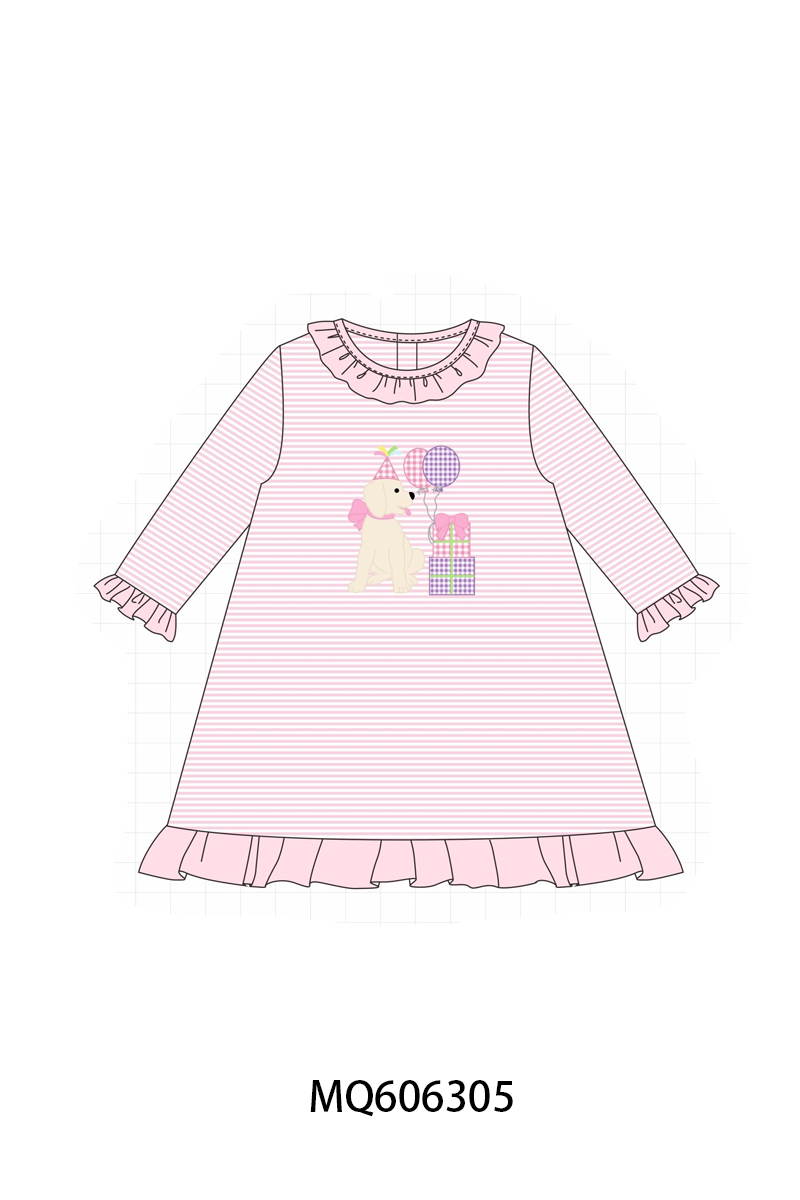 PO97 Pink&blue puppy embroidery collection