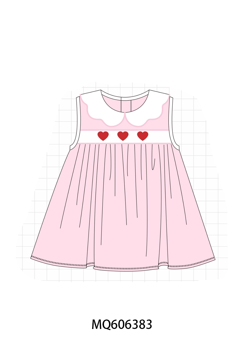 PO97 Pink valentine's day heart embroidery collection