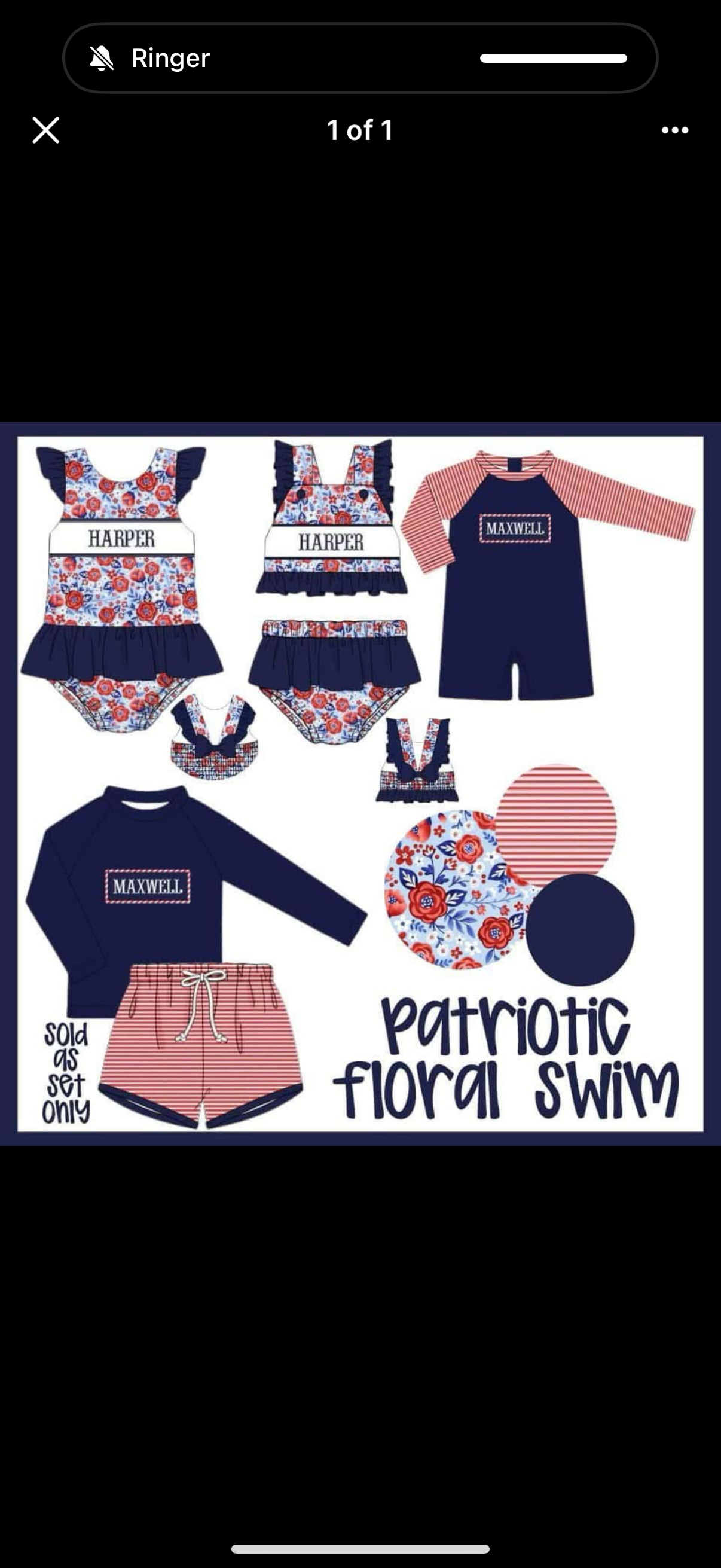 Patriotic Floral Nam Smock Swim Preorder
