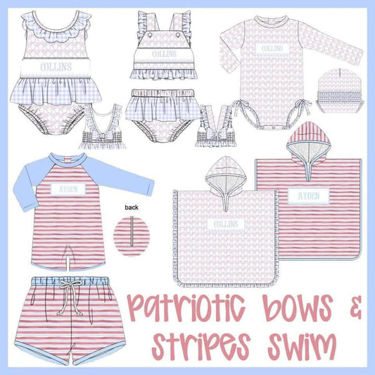 Patriotic Bows & Stripes Swim Preorder