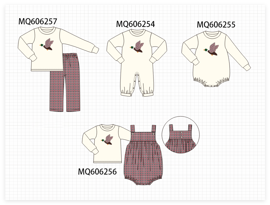 PO97 Beige duck applique gingham collection