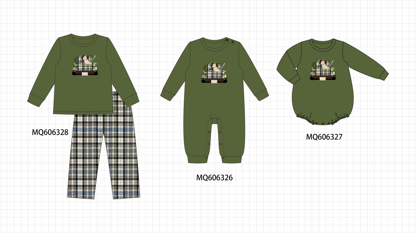 PO97 Forest hunting embroidery plaid collection