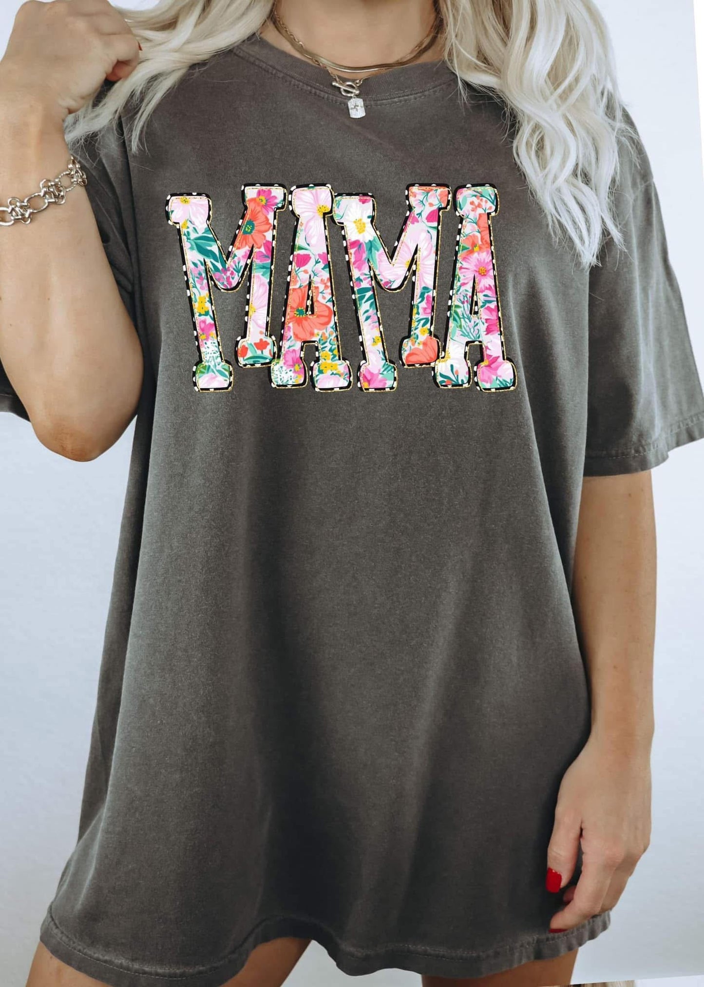 Floral & Gold Mama Tee