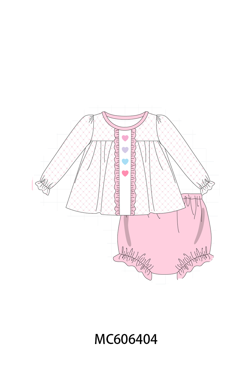 PO96 Pink&blue valentine's day heart embroidery collection