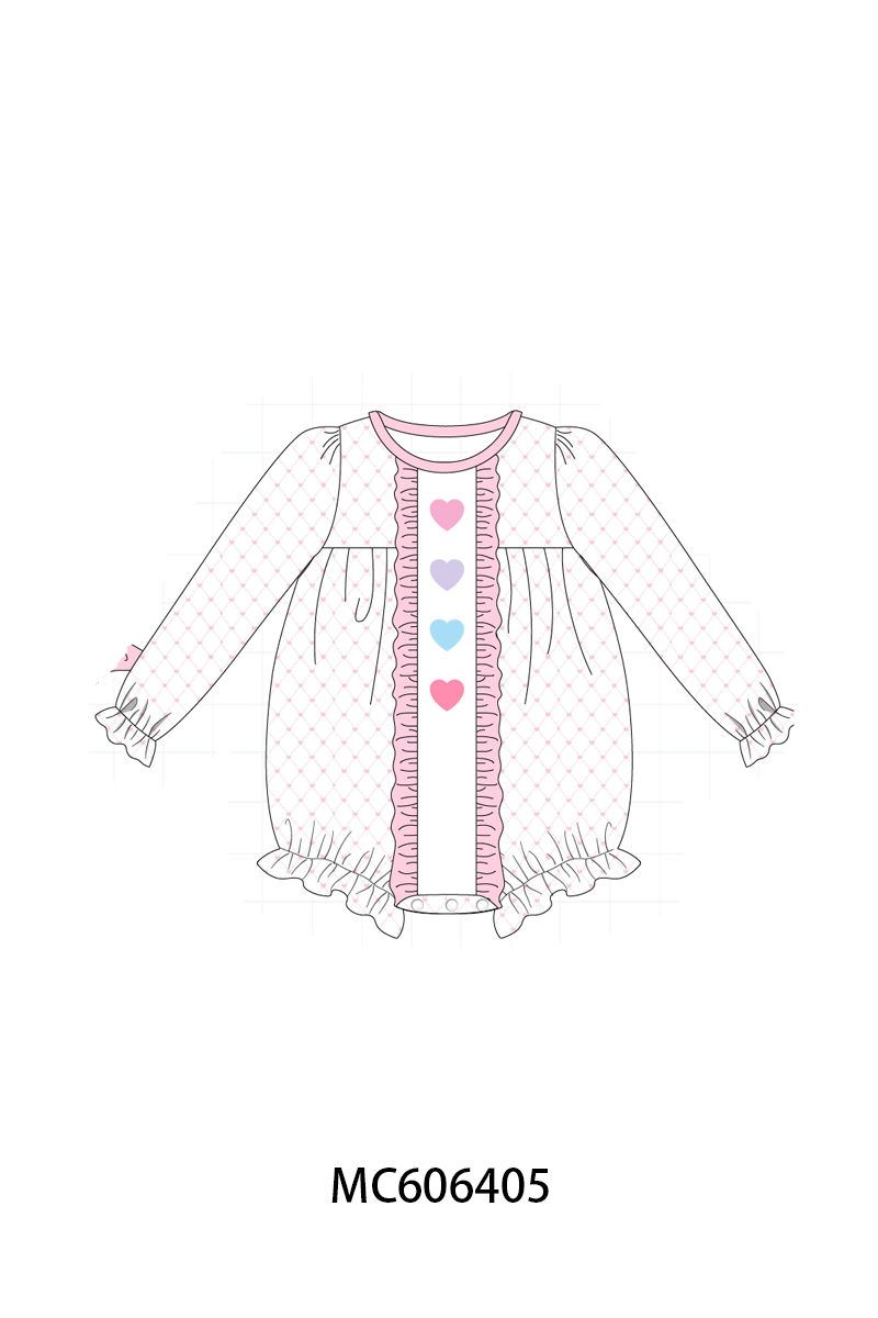 PO96 Pink&blue valentine's day heart embroidery collection