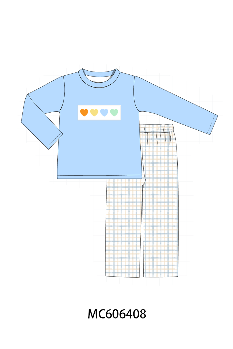 PO96 Pink&blue valentine's day heart embroidery collection