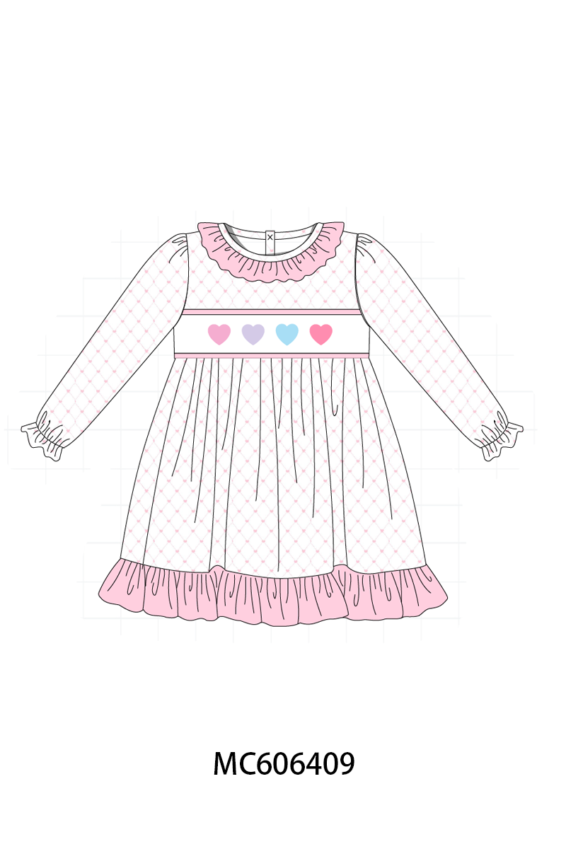PO96 Pink&blue valentine's day heart embroidery collection