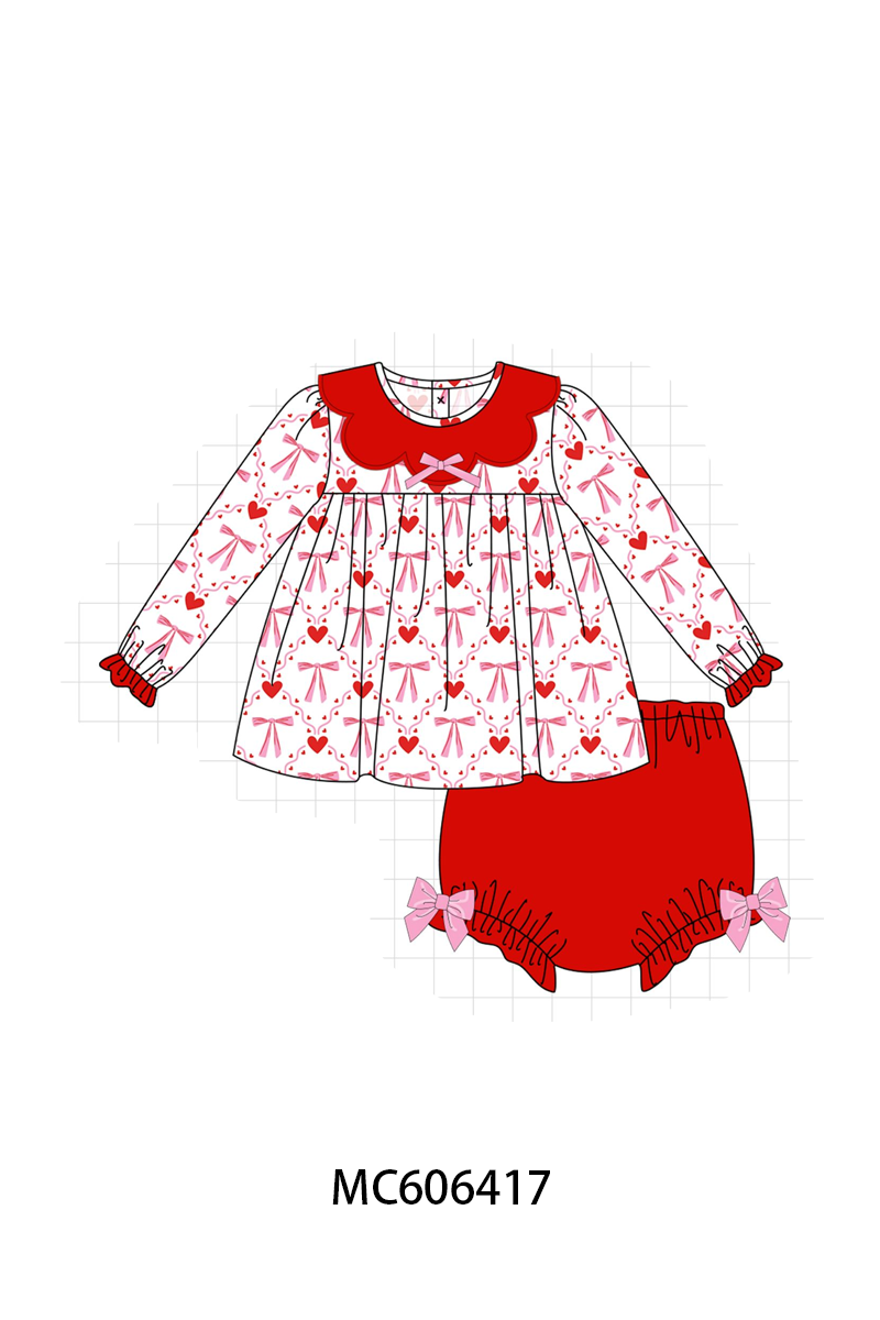 PO96 Red heart bow print collection