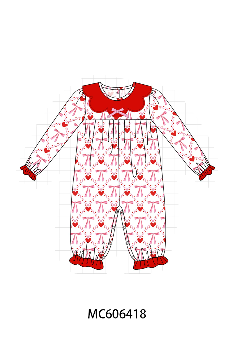 PO96 Red heart bow print collection