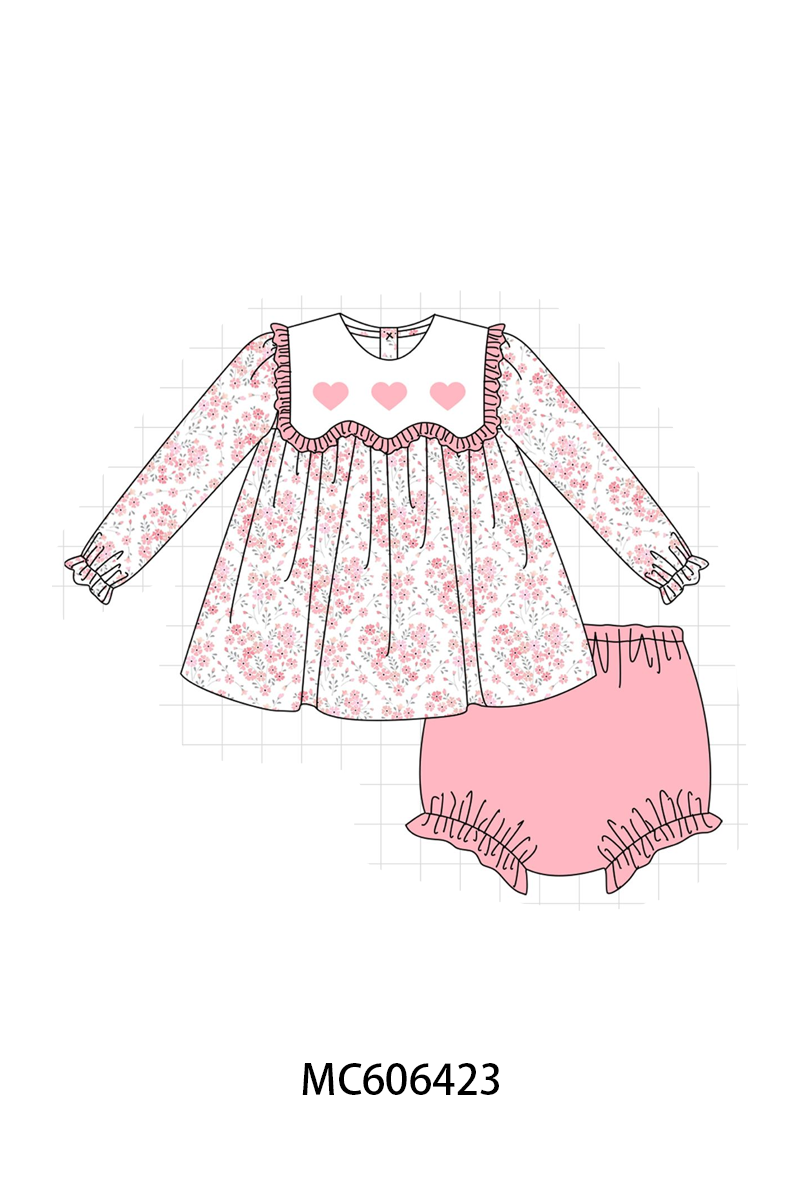 PO96 Pink valentine's day heart floral collection