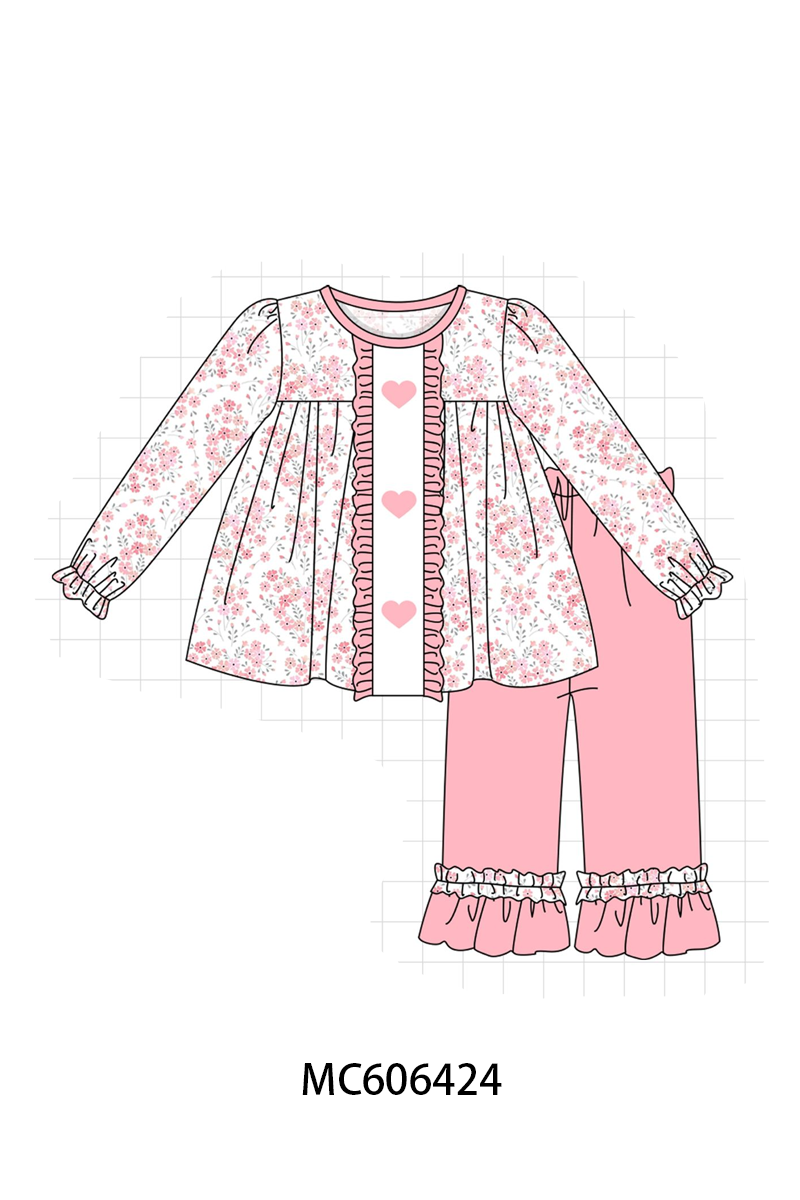 PO96 Pink valentine's day heart floral collection