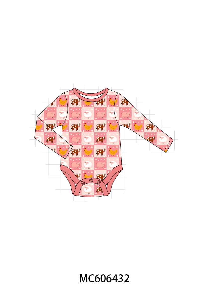 PO96 Pink farm checkered bamboo collection