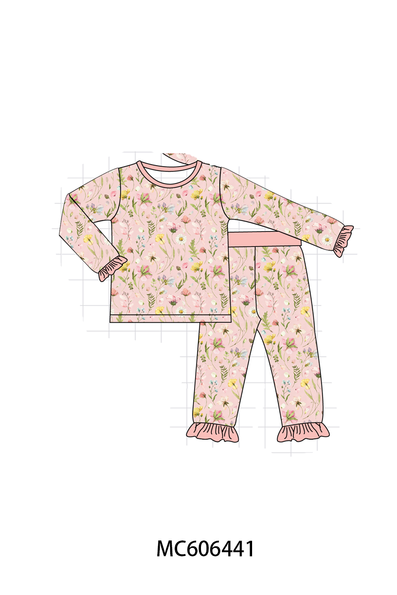 PO96 Blush floral print bamboo collection