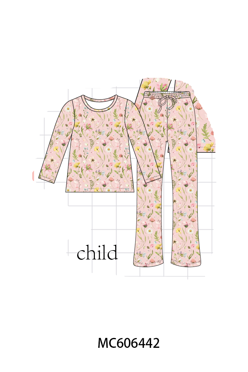 PO96 Blush floral print bamboo collection