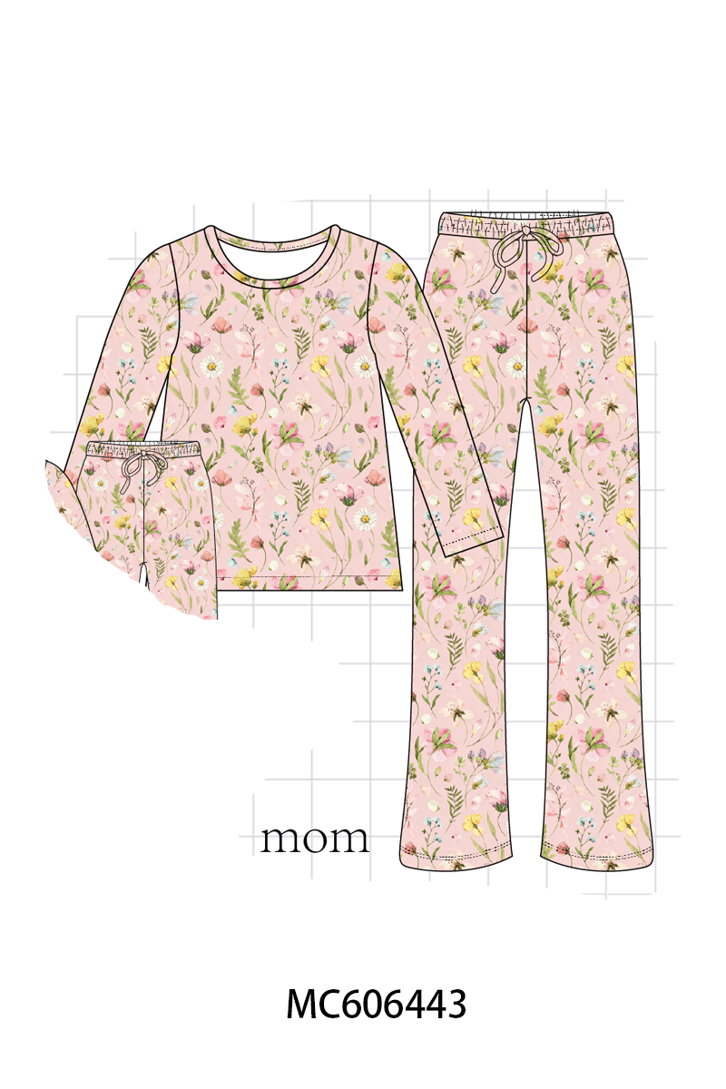 PO96 Blush floral print bamboo collection