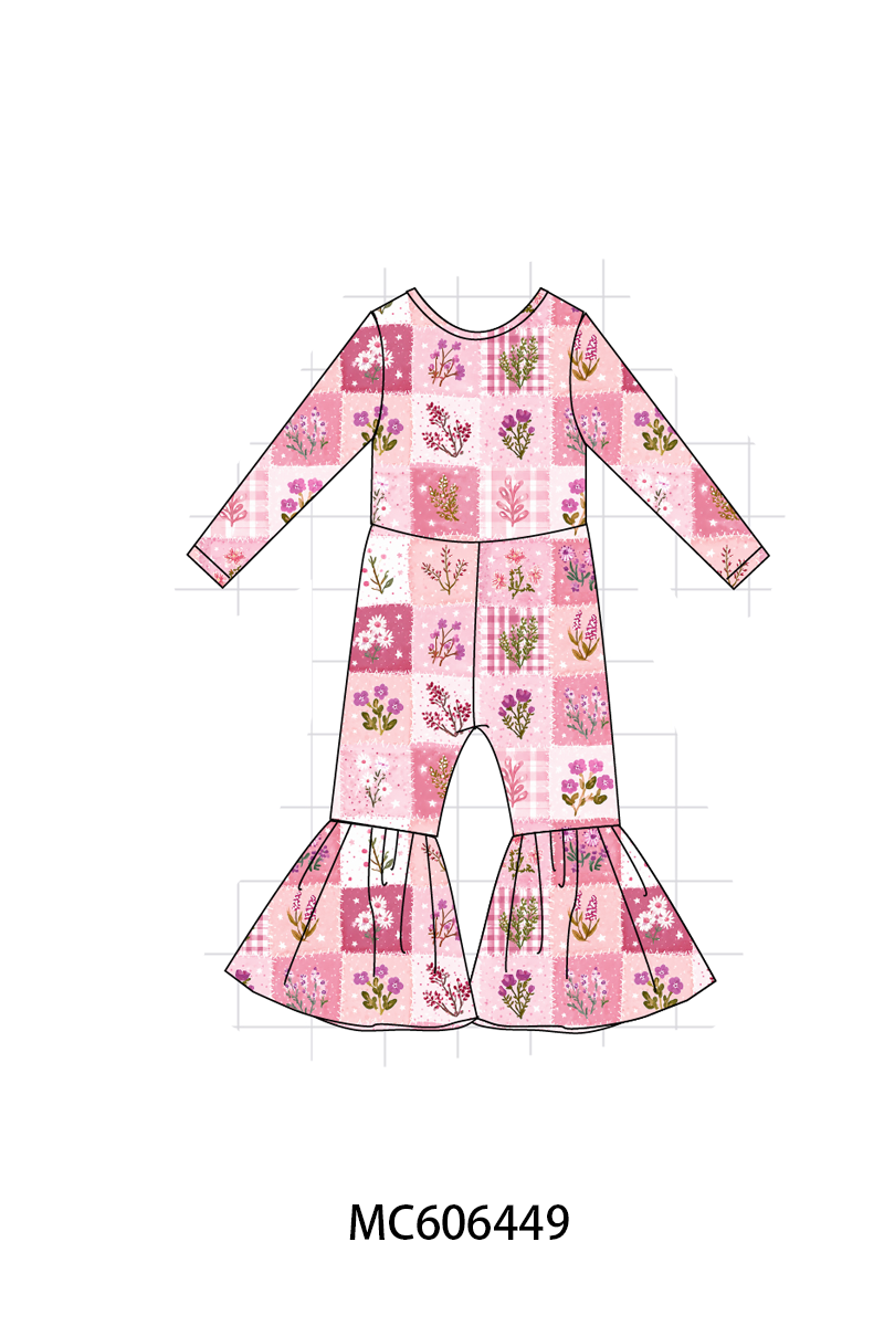 PO96 Pink floral checkered bamboo collection