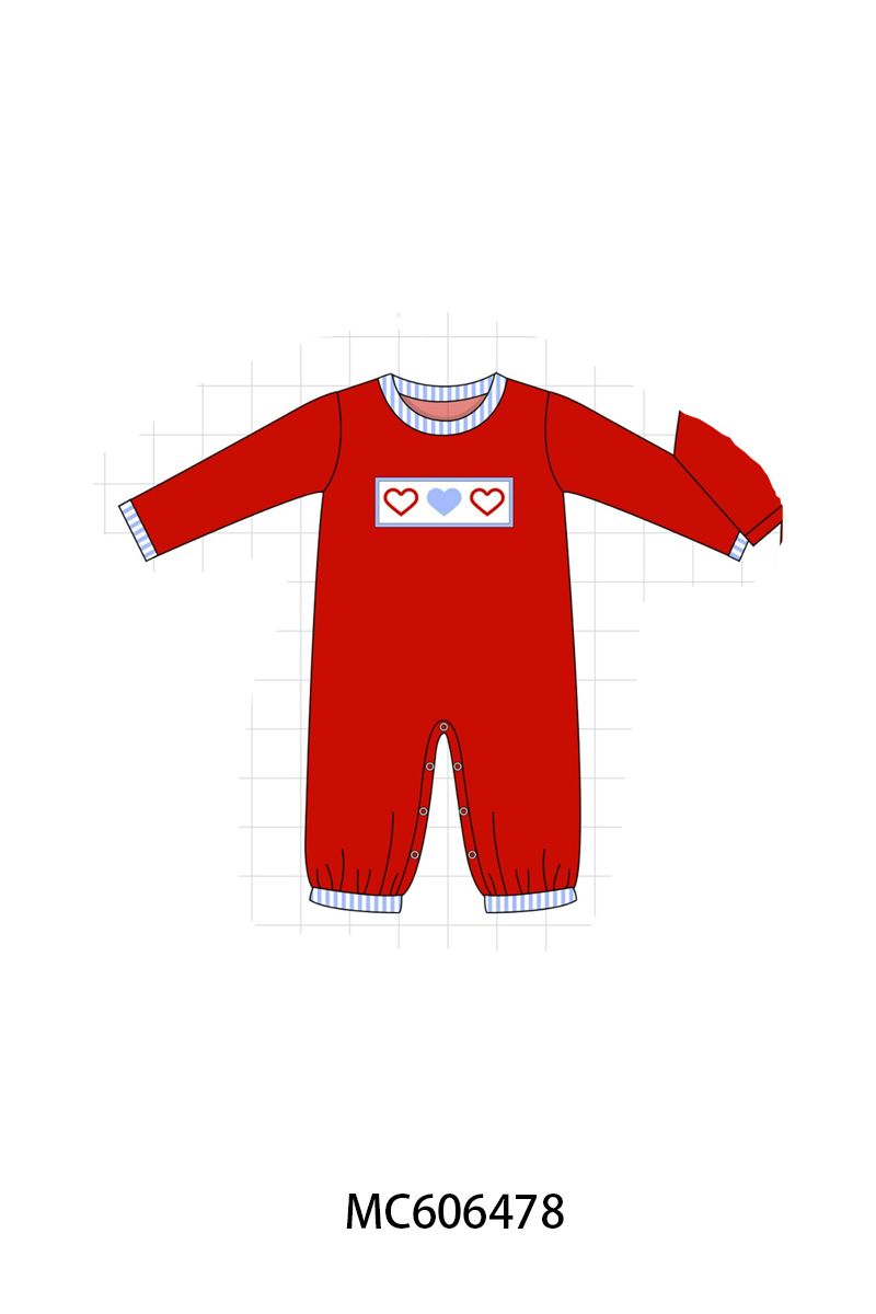 PO96 Pink heart embroidery stripe collection