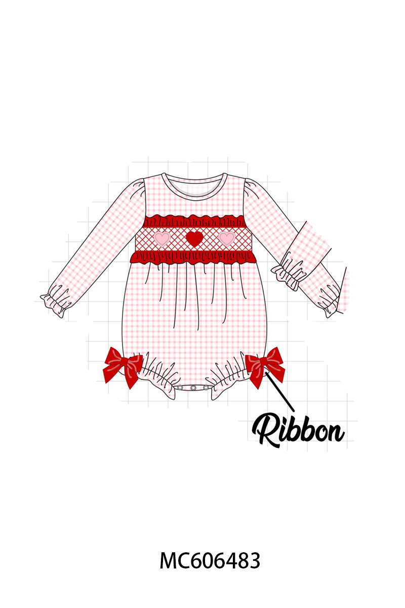 PO96 Red&blue heart excavator smocked collection