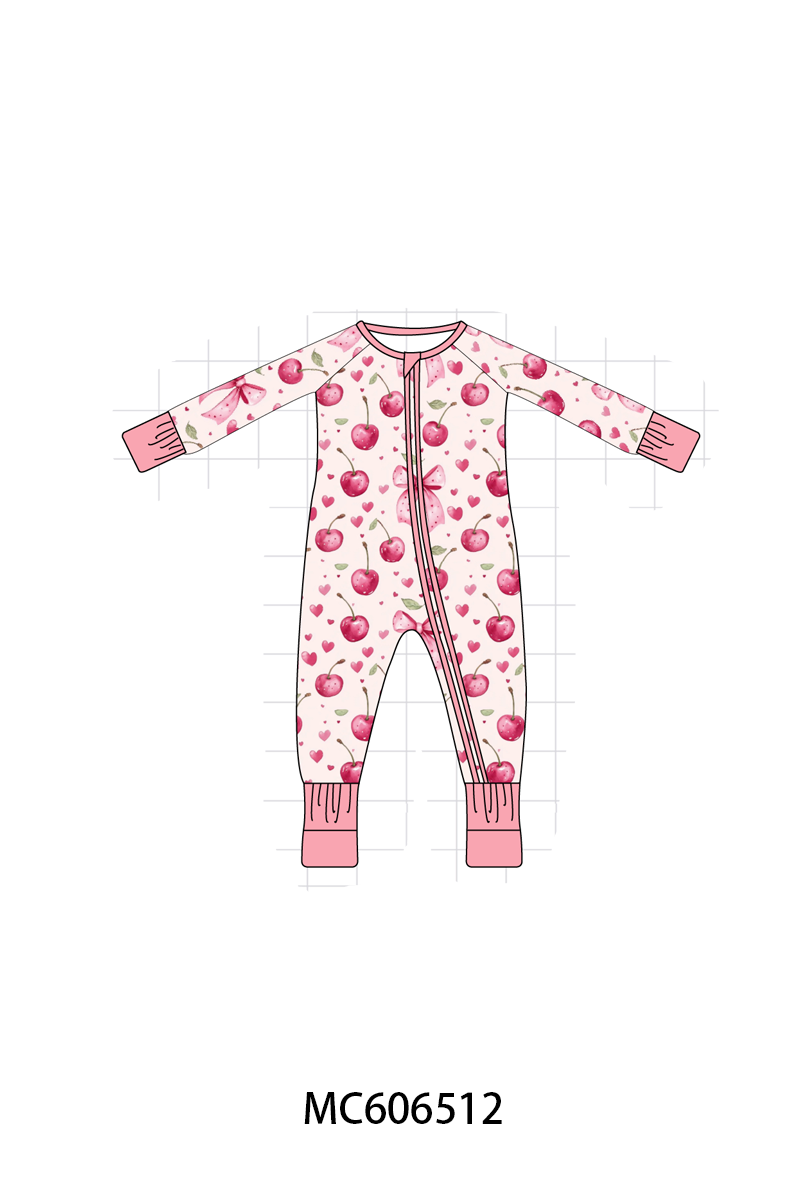 PO96 Pink cherry print bamboo collection