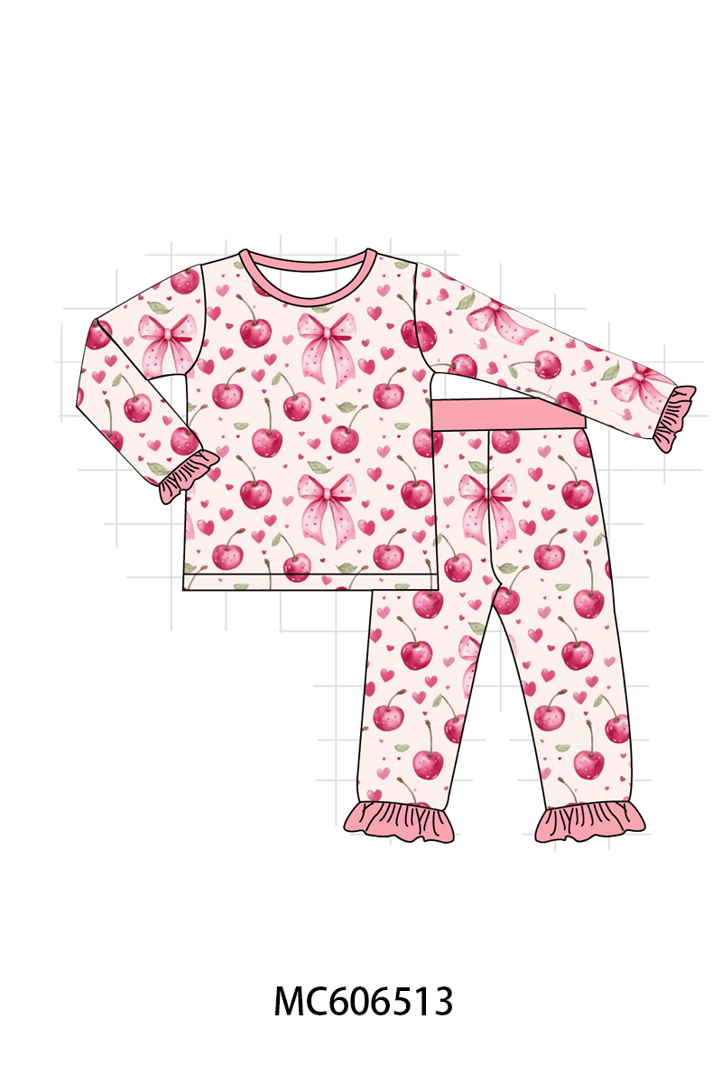 PO96 Pink cherry print bamboo collection