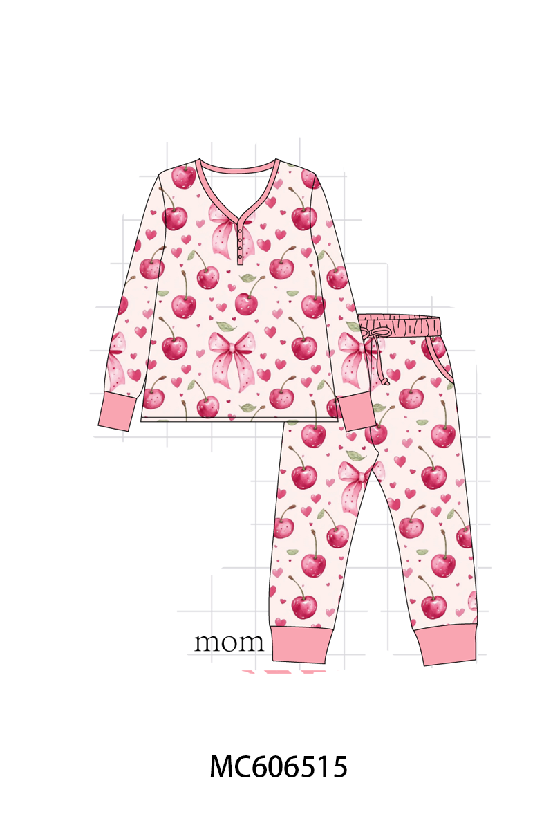 PO96 Pink cherry print bamboo collection