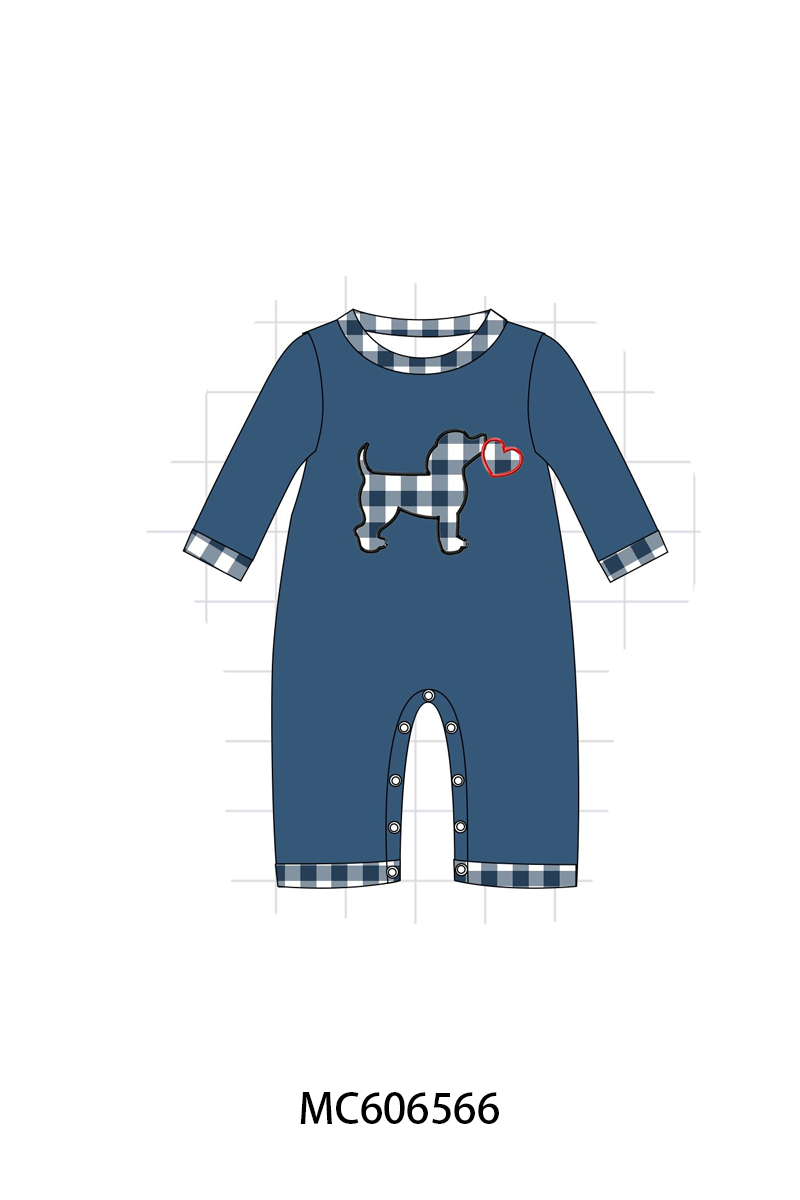 PO96 Navy hunting embroidery stripe collection