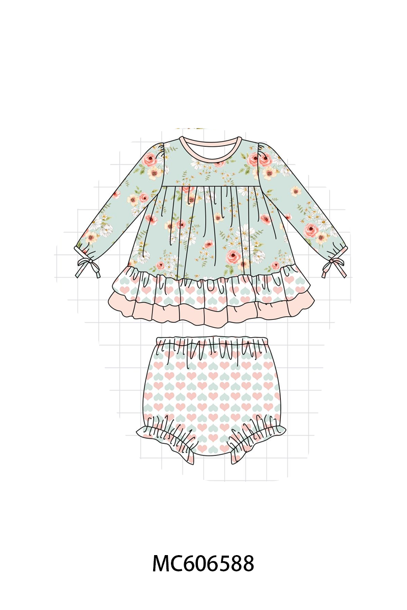 PO96 Mint floral heart collection