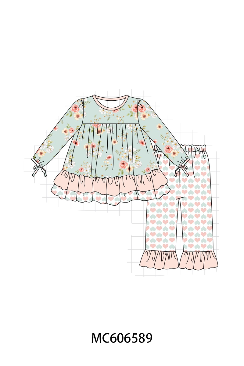 PO96 Mint floral heart collection