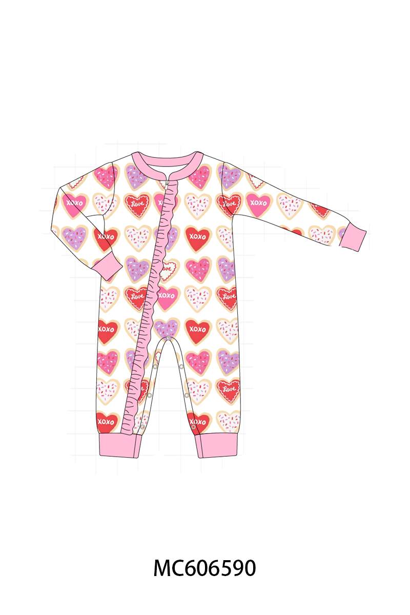 PO96 Pink heart print pajama collection