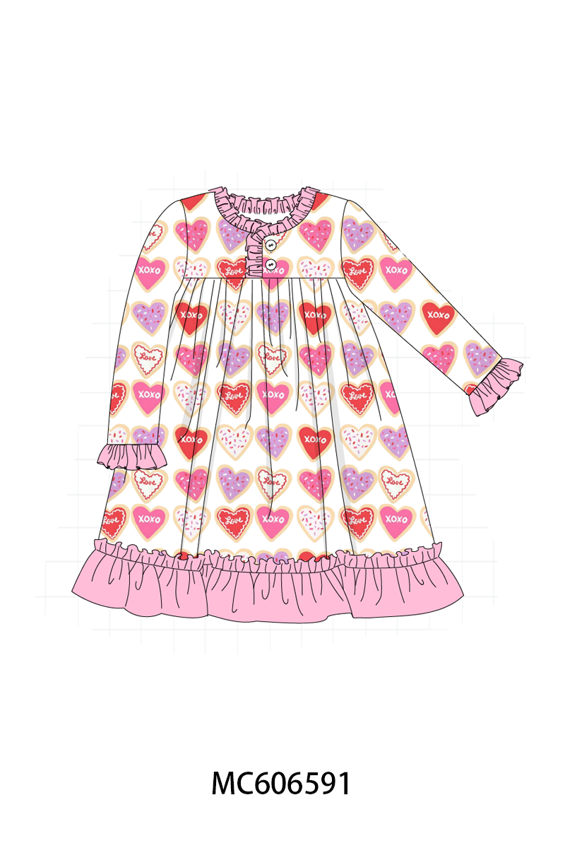 PO96 Pink heart print pajama collection