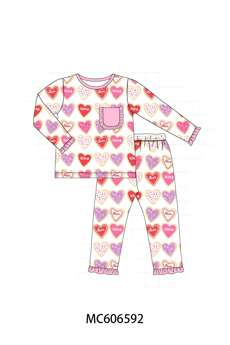 PO96 Pink heart print pajama collection