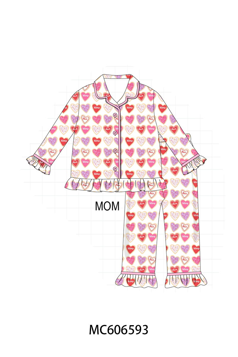 PO96 Pink heart print pajama collection