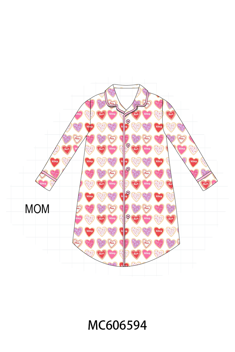PO96 Pink heart print pajama collection