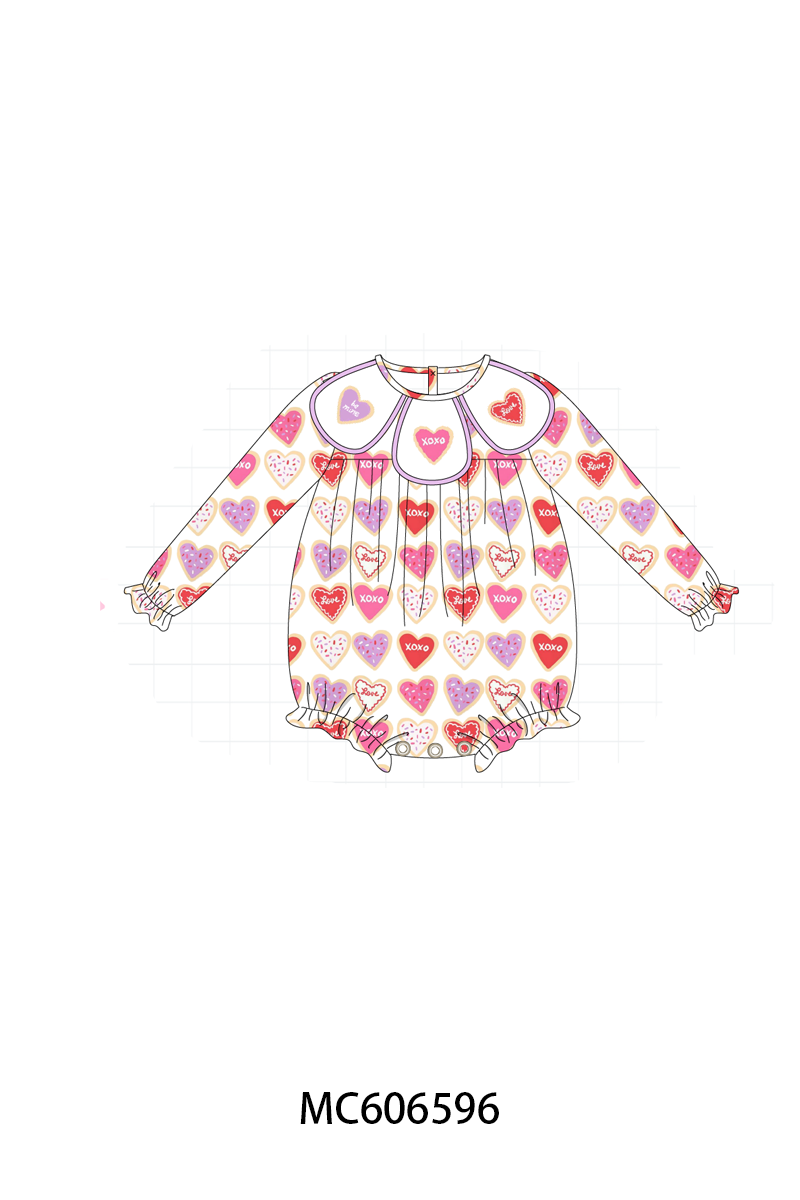 PO96 Multicolor heart embroidery collection