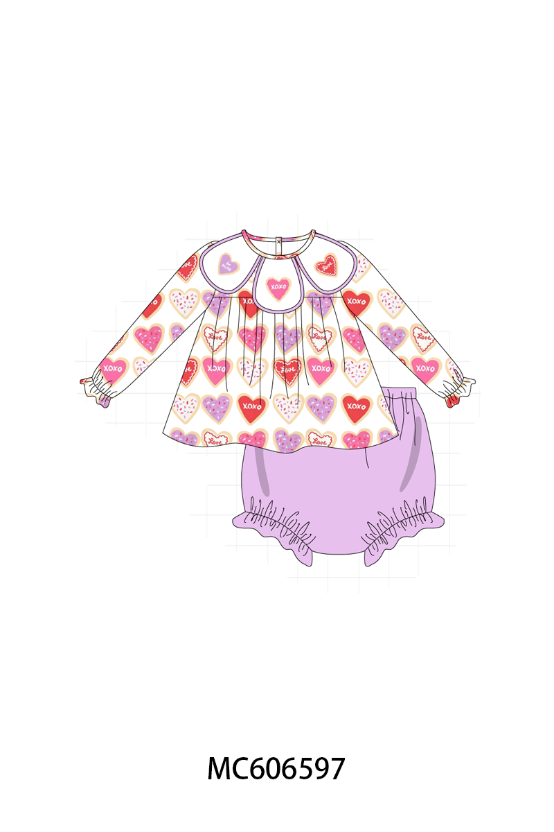 PO96 Multicolor heart embroidery collection