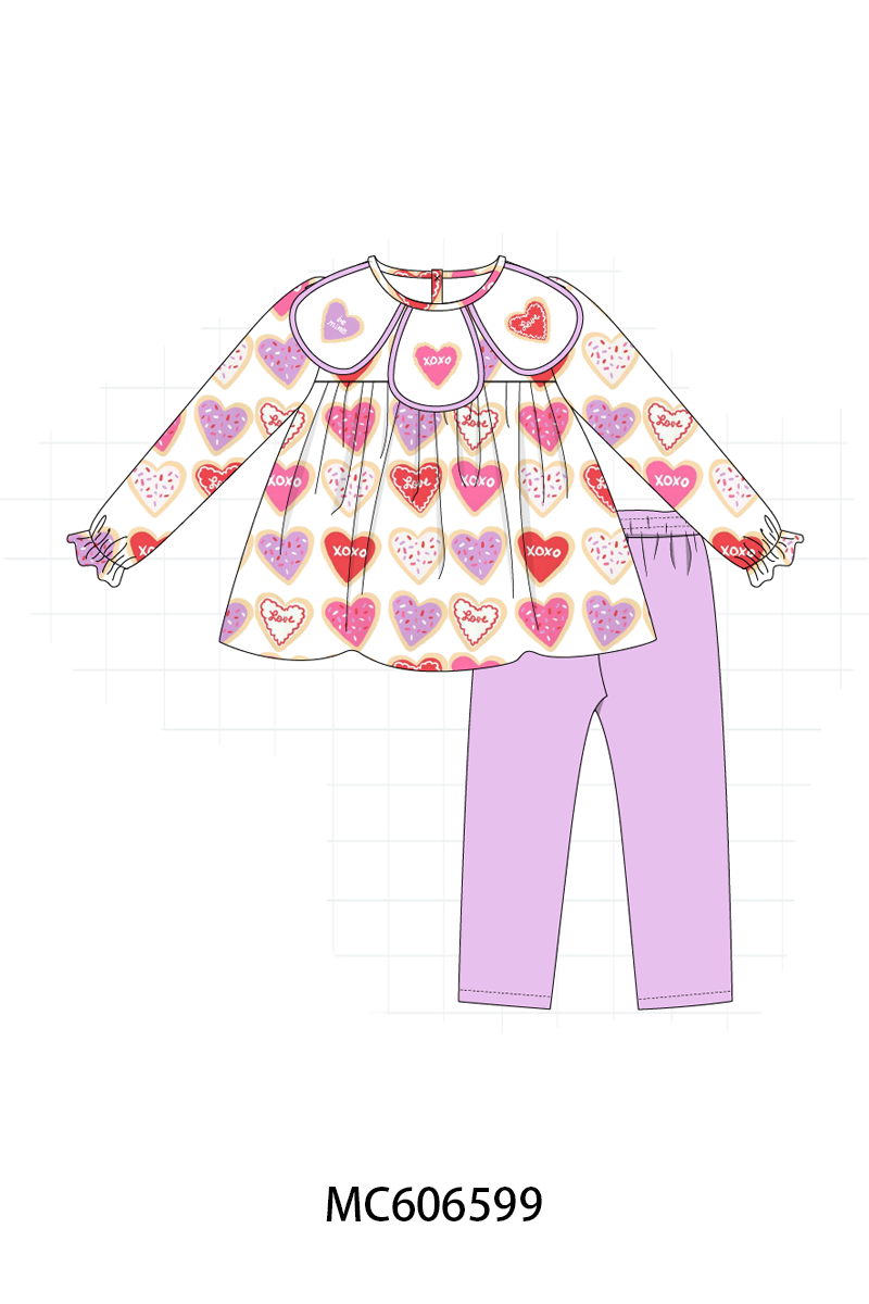 PO96 Multicolor heart embroidery collection