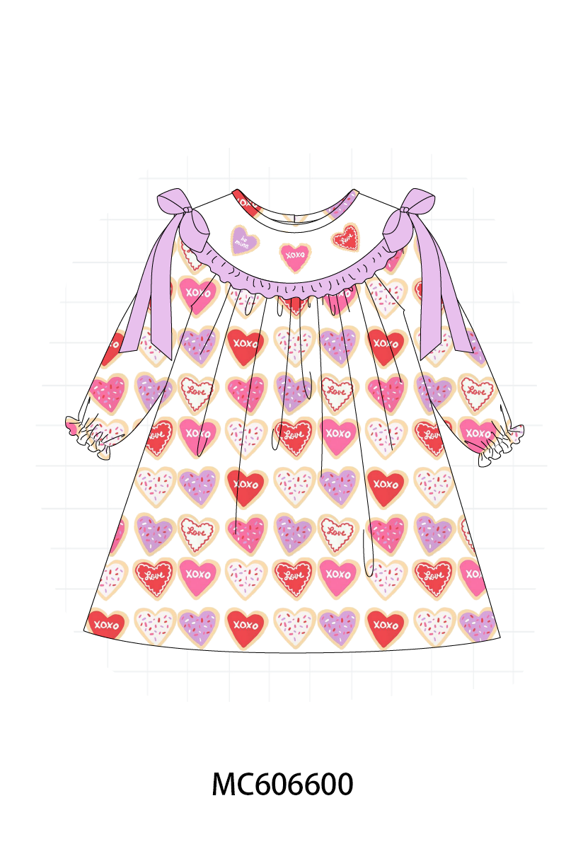PO96 Multicolor heart embroidery collection