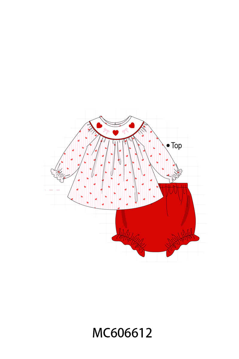 PO96 Pink&blue heart bow embroidery collection