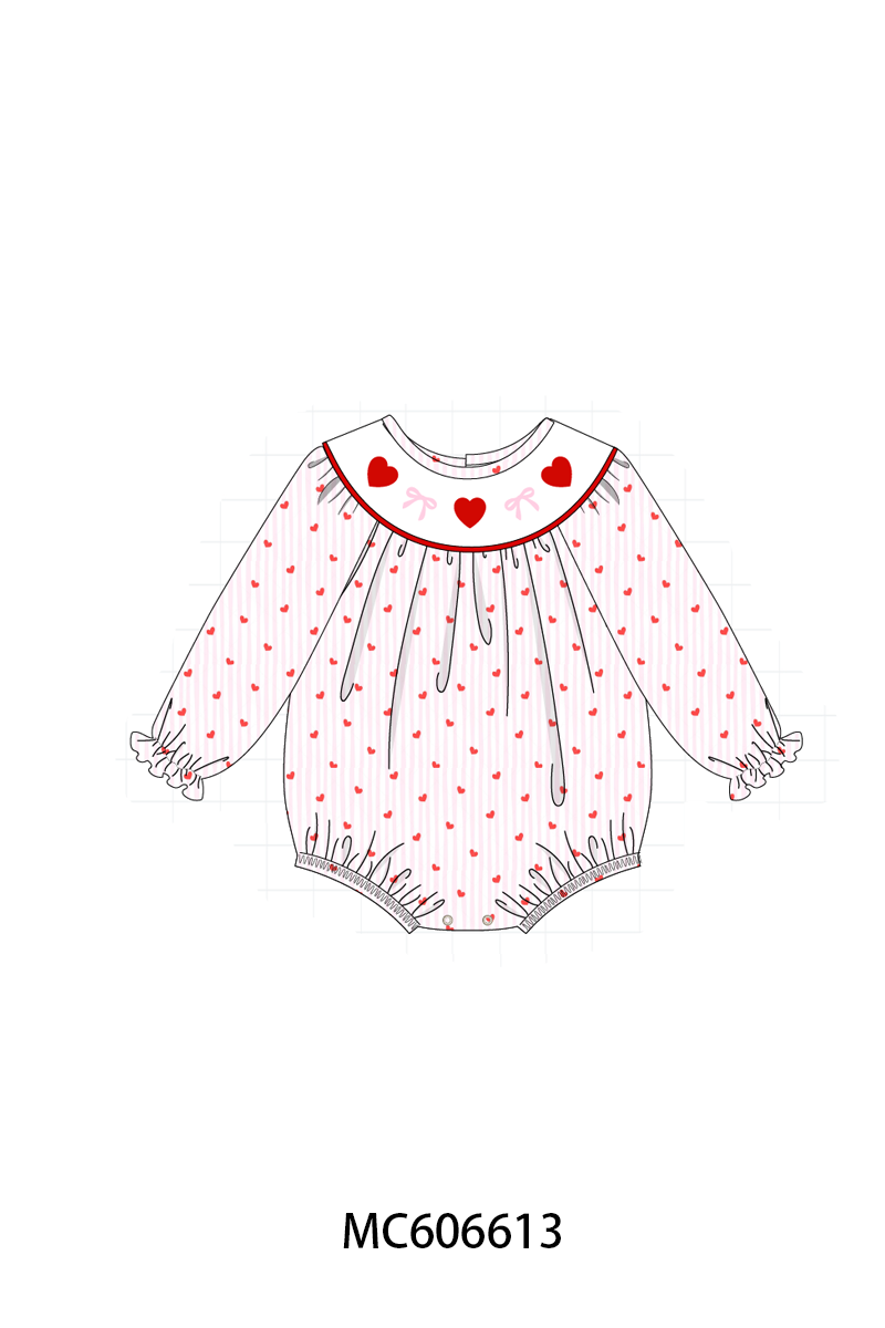 PO96 Pink&blue heart bow embroidery collection