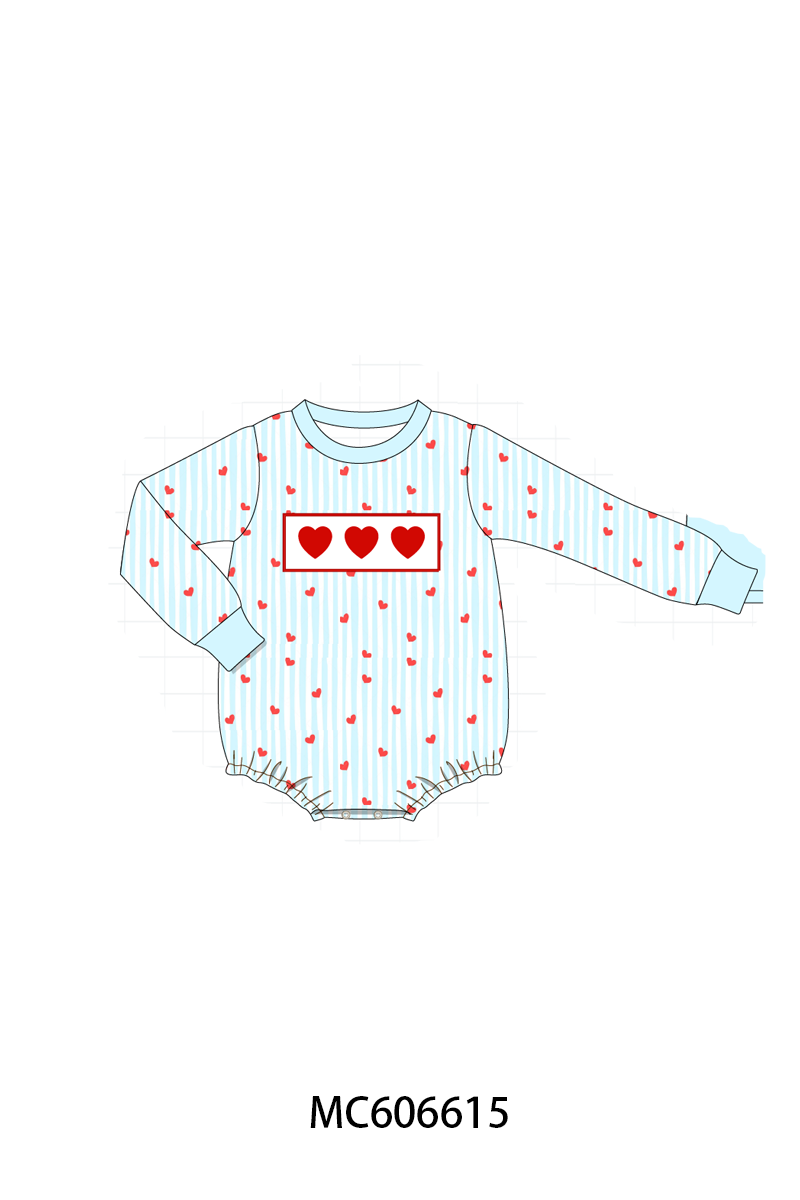 PO96 Pink&blue heart bow embroidery collection