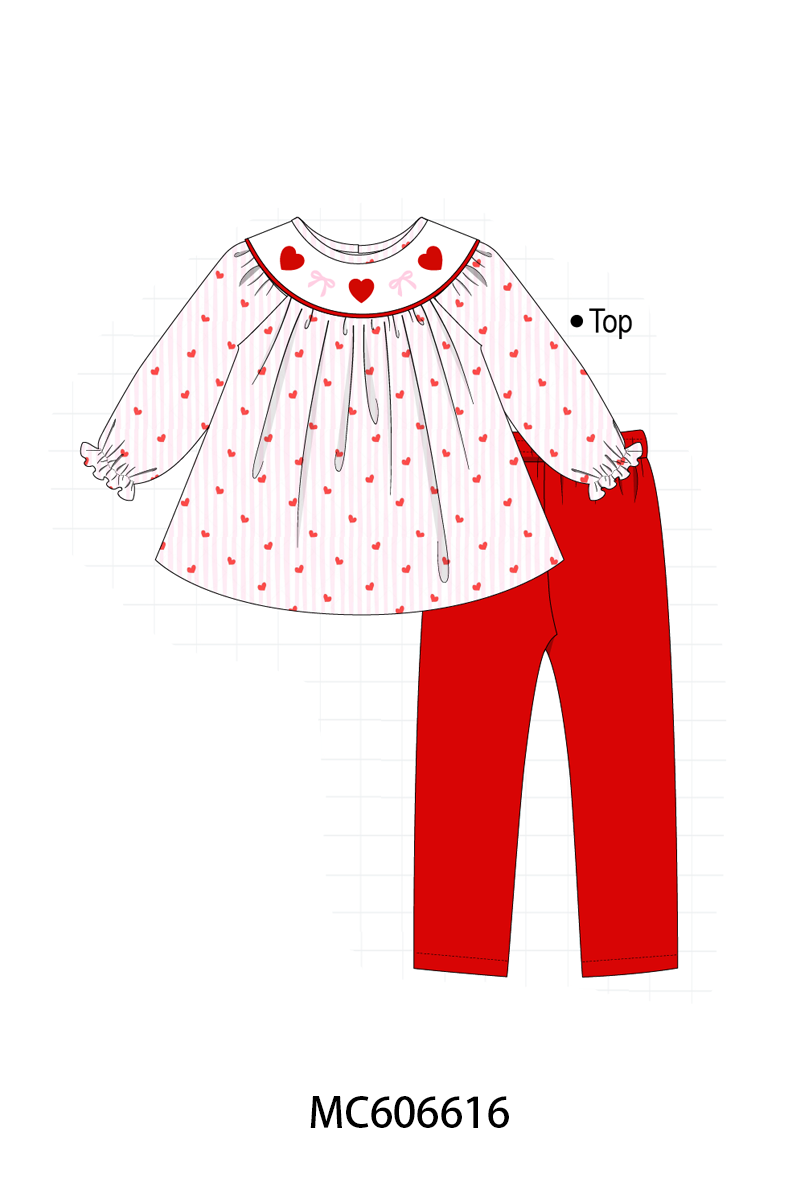 PO96 Pink&blue heart bow embroidery collection